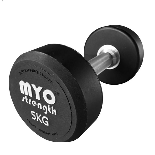 Dark Slate Gray MYO Strength Urethane Dumbbell Sets (1 - 50kg) 1kg - 10kg (1kg increments / 10 pairs set),2.5kg - 25kg (2.5kg increments / 10 pairs set),2.5kg - 30kg (2.5kg increments / 12 pairs set),2.5kg - 50kg (2.5kg increments / 20 pairs set)