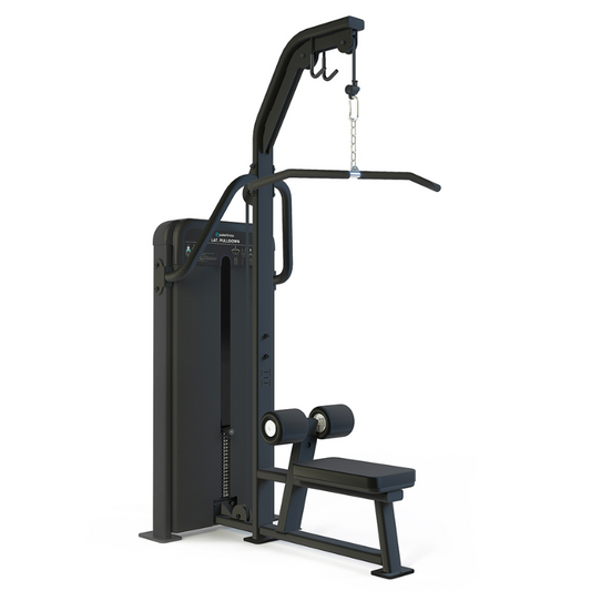 Dark Slate Gray PULSE Fitness Classic Lat Pulldown with 80kg Weight Stack - Sand Black