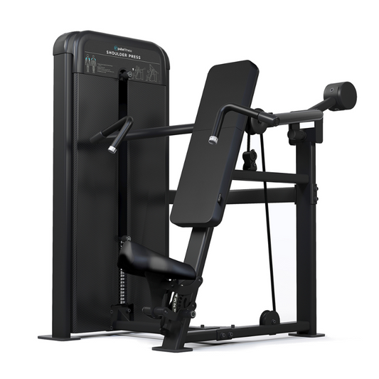 Dark Slate Gray PULSE Fitness Classic Shoulder Press with 80kg Weight Stack - Sand Black