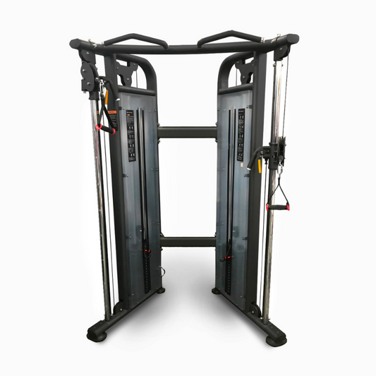 Dark Slate Gray PULSE Fitness Dual Multi Pulley with 2x77kg Weight Stacks - Sand Black