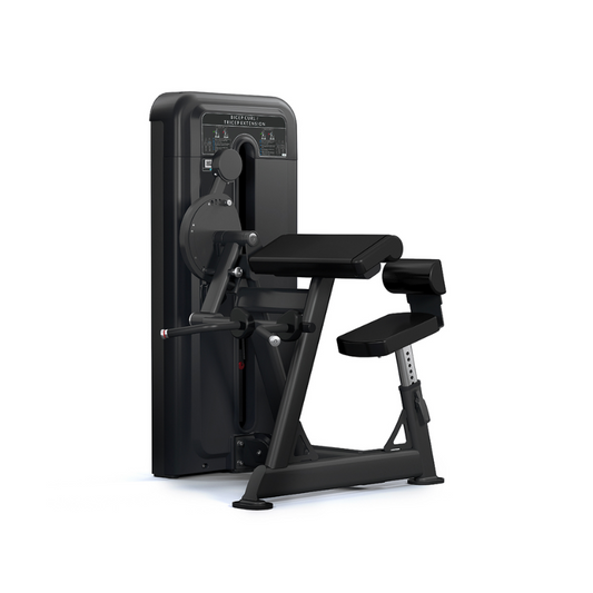 Dark Slate Gray PULSE Fitness Dual Use Arm Curl / Tricep Extension with 55kg Weight Stack - Sand Black