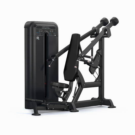 Dark Slate Gray PULSE Fitness Dual Use Chest/Shoulder Press with 55kg Weight Stack - Sand Black