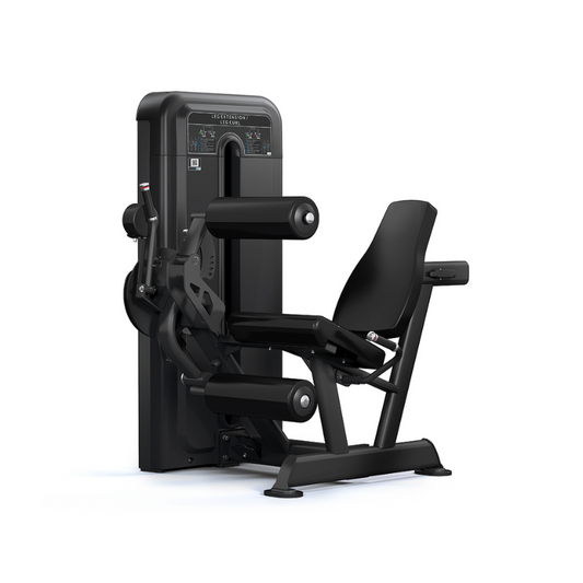 Dark Slate Gray PULSE Fitness Dual Use Leg Extension / Seated Leg Curl Machine with 132kg Weight Stack - Sand Black